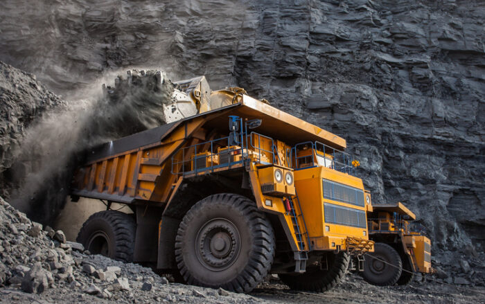 loading of coal in a quarry dumper front loader in West Australia