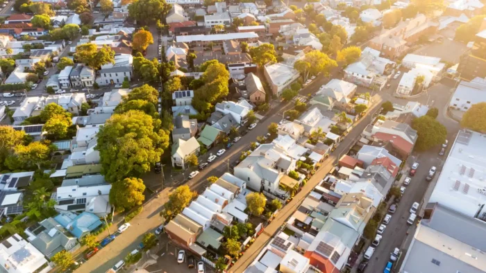 Residential area in Newcastle, Australia from the air. 