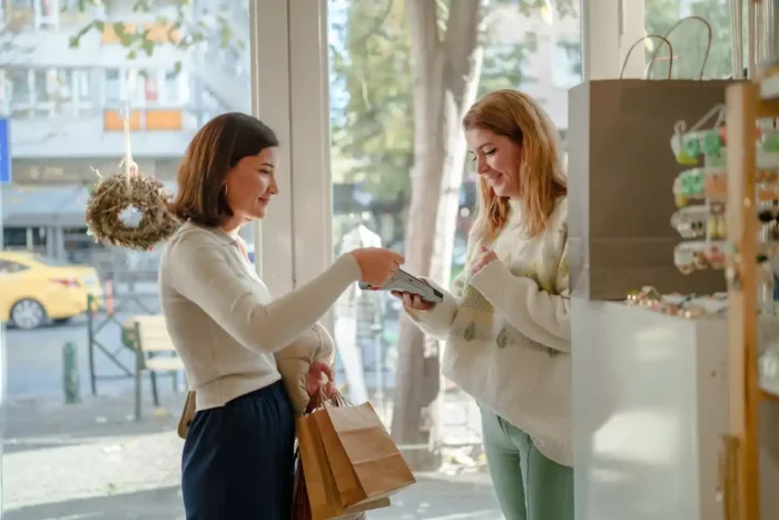 Woman shopping inside retail store in Perth, Australia